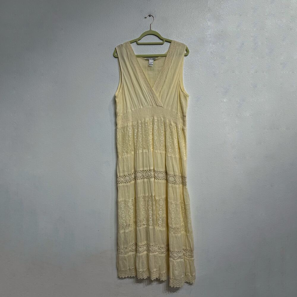 Cute Options Lace Tiered Maxi Dress Boho Cottagecore Y2K Cotton 2X